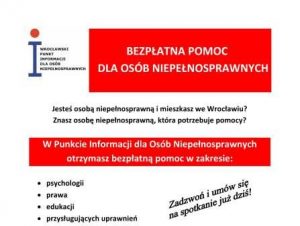 plakatWPIONmaly 300x226 - Wrocławski Punkt Informacji dla Osób Niepełnosprawnych