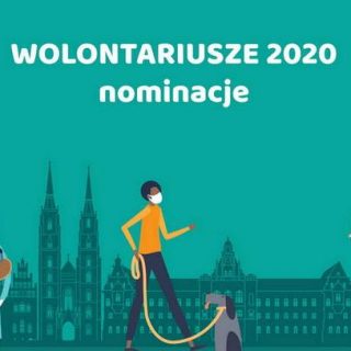 grafika przedstawiająca trzy postacie na tle miasta Wrocławia