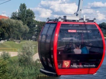 polinka Kabina kolejki liniowej nad Odrą