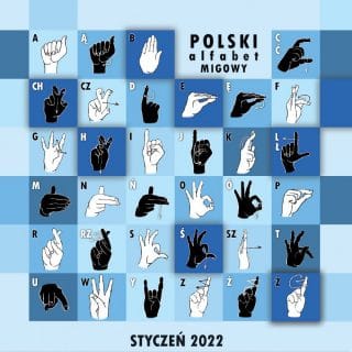 Polski alfabet migowy z podpisem styczeń 2022