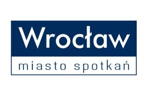 Prostokąt z napisem "Wrocław miasto spotkań"