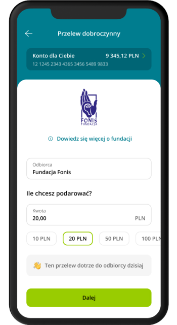 Przelew dobroczynny 2 350x640 - Przelew dobroczynny w aplikacji CA24 Mobile