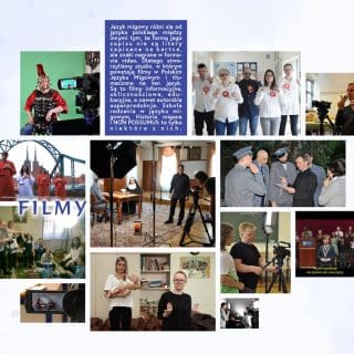Kolaż zdjęć prezentujących pielgrzymki organizowane przez Fundację